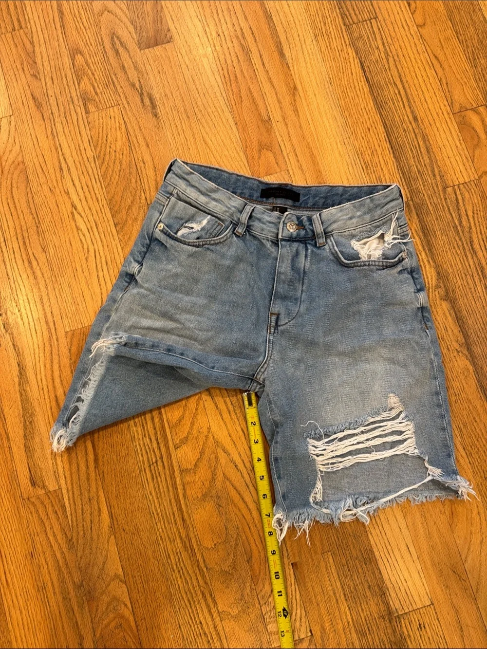 Forever 21 Light Blue Distressed Denim Shorts - Picture 5 of 7
